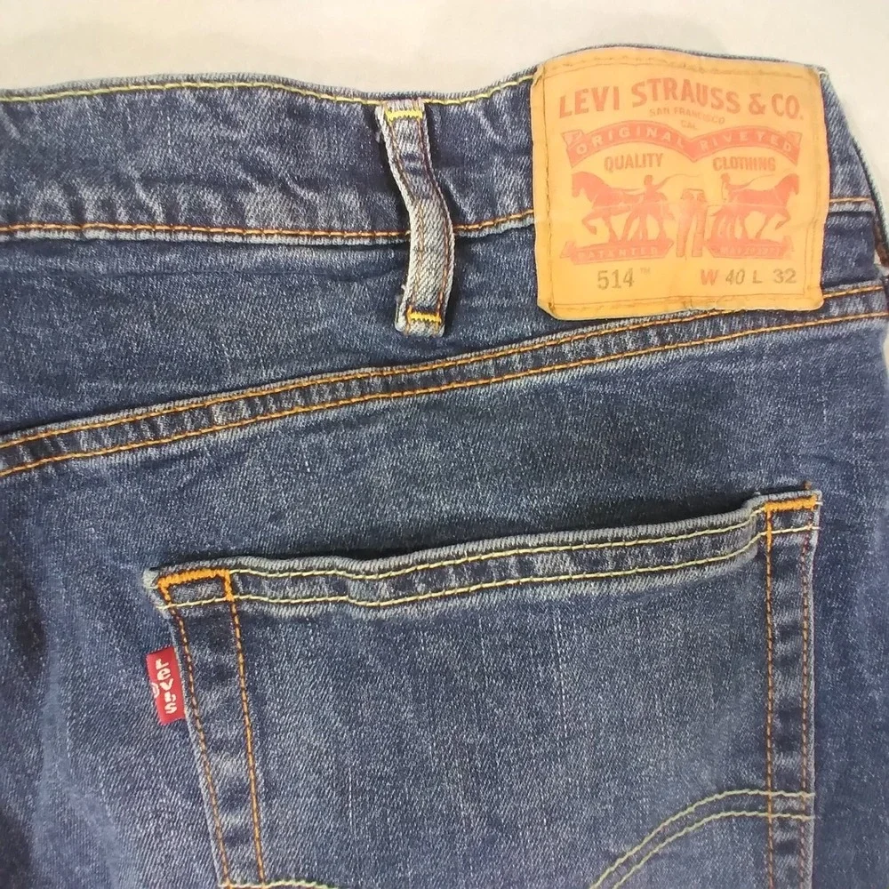 Levi's 514 jeans men's 40 x 32 regular fit straight Flex stretch denim pants